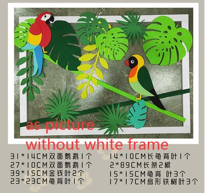 Ins Wall Decoration Felt Fabric Slice Cutting Large Leaf Flamingo Deer Tree Handmade DIY Craft Material Kit Needle Felting: parrot