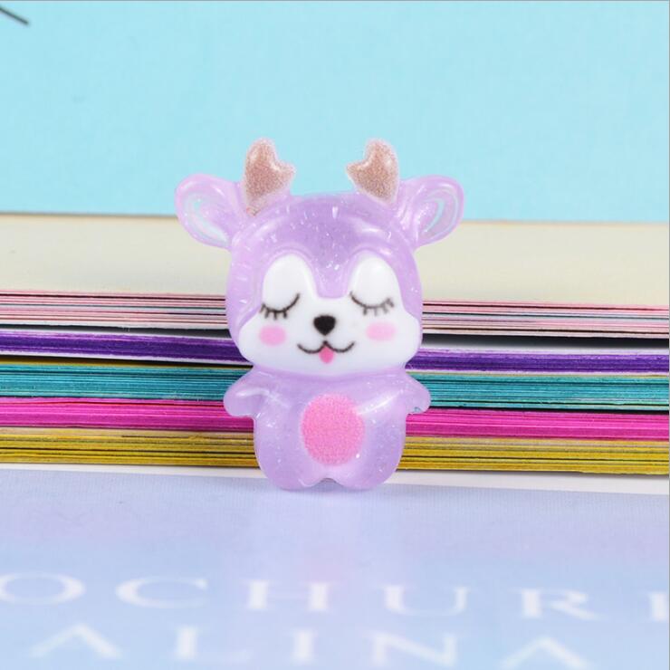 30pcs Mixed Colors Dear Flatback Resin Cabochons Embellishments Scrapbook Craft DIY Hair Accessories: 4