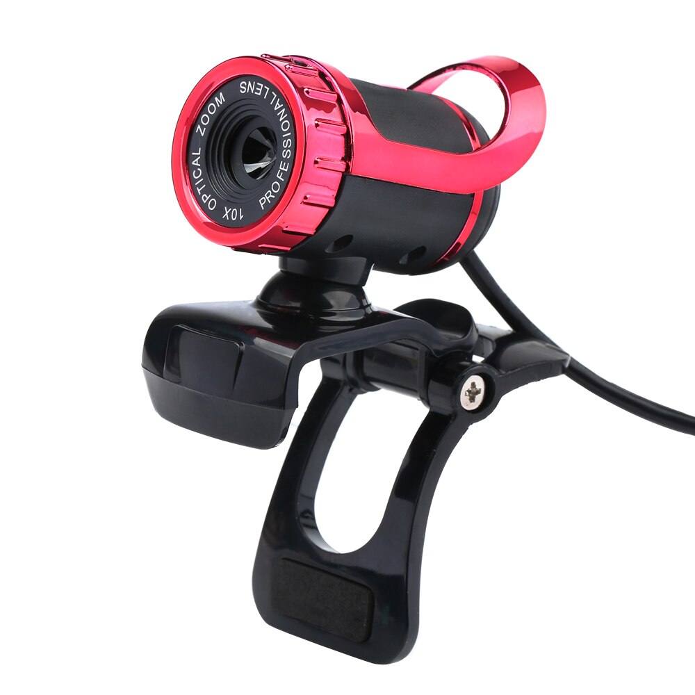 Webcam 12 millions de pixels haute définition caméra Web Cam 360 degrés Webcam USB micro clipsable pour ordinateur portable ordinateur de bureau accessoire: Rouge