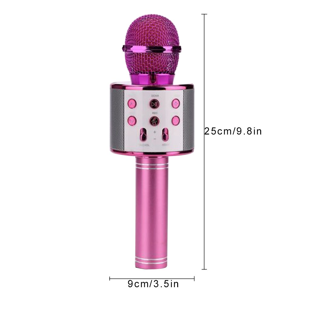 WS858 Portable Wireless Bluetooth Singing Microphone Handheld Smartpnone Speaker Mic for Home KTV Outdoor Party