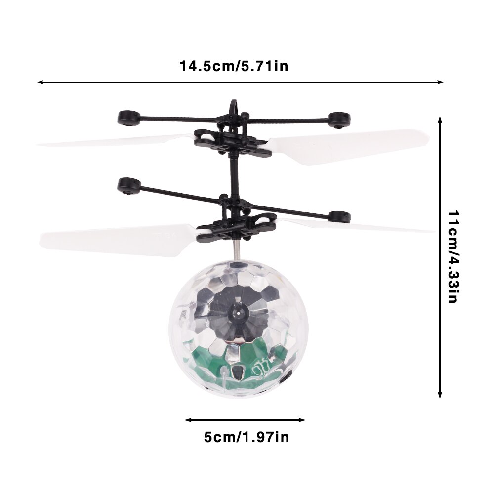 Luminoso di Light-up Giocattoli Glowing LED Magica Sfera di Volo di Rilevamento di Cristallo Sfera di Volo Elicottero Induzione Aircraft Giocattoli nave di Goccia: Set H no switch