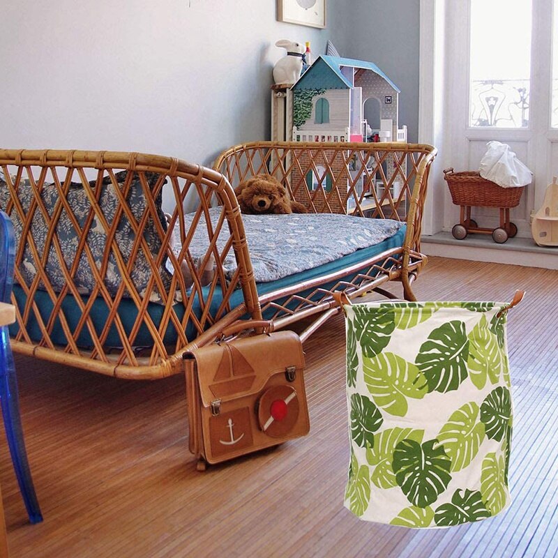 Inklapbare Wasmand Canvas Wasmand Met Handvatten Opvouwbare Emmer Voor Magazijnbakken, Kinderen Speelgoed, Kleding