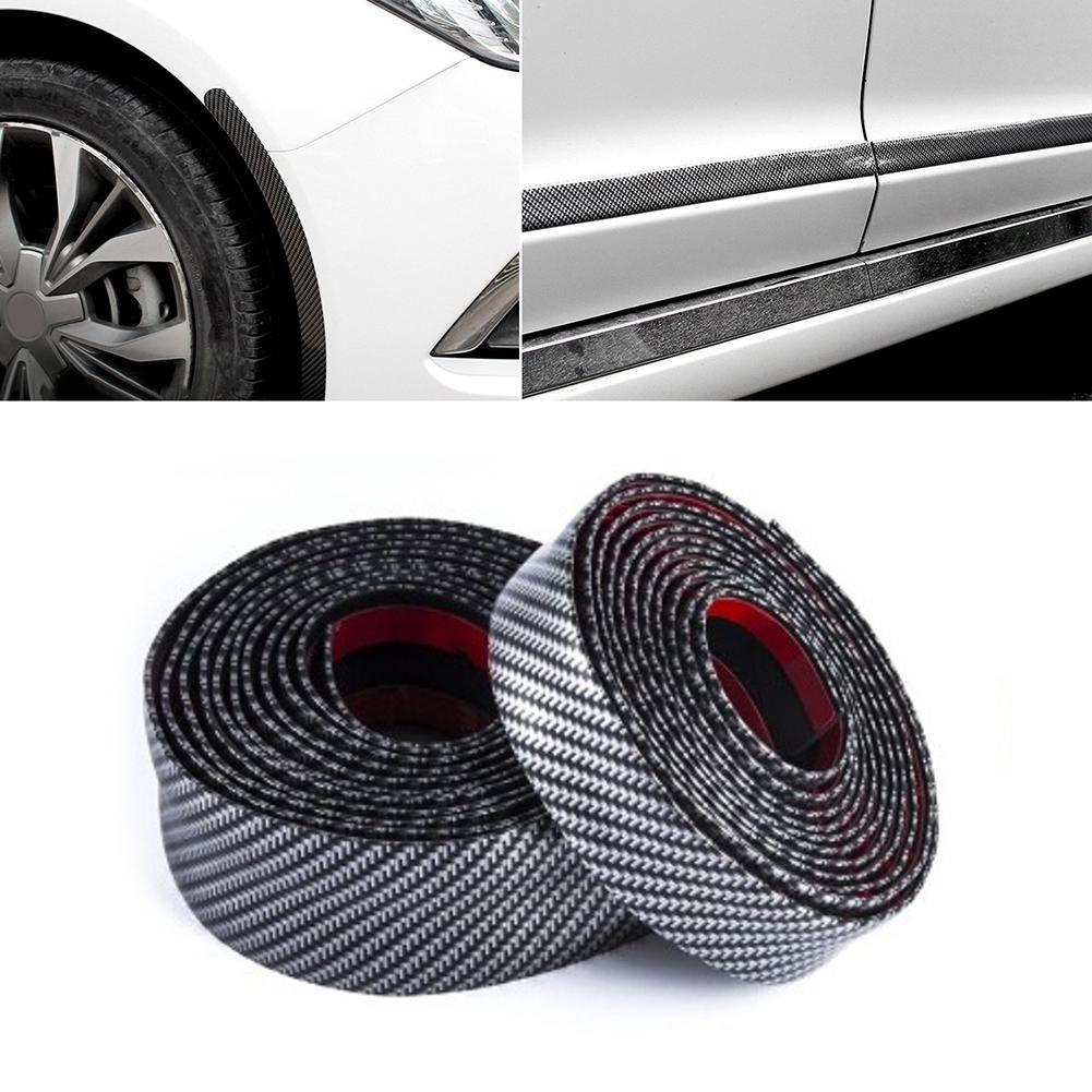 Bil klistermærker kulfiber gummi styling dørkarm beskytter trim universal bil krop beskyttende vinyl tilbehør bil