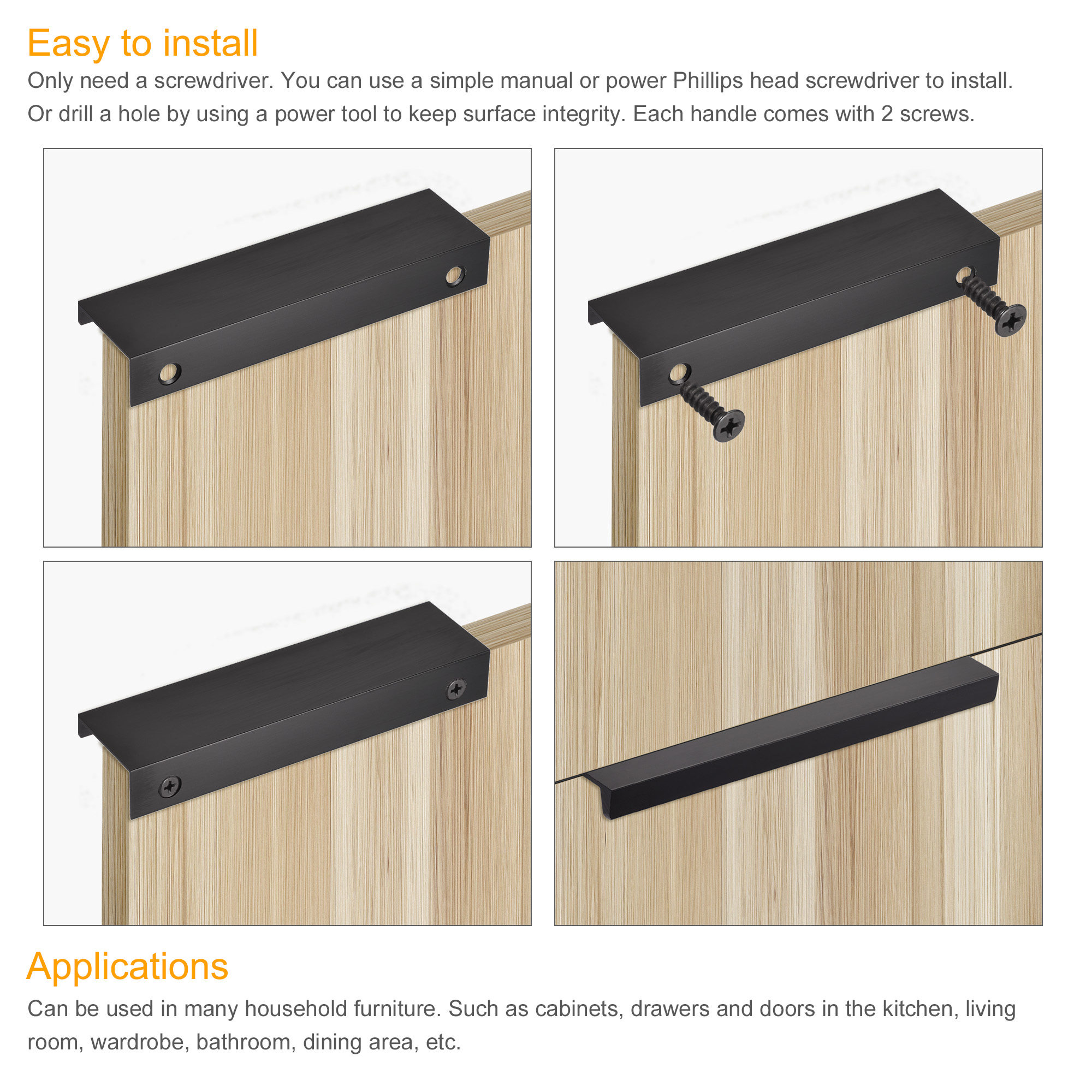 Uxcell Edge Pull Handle 80mm x 32mm Aluminum Alloy... – Vicedeal