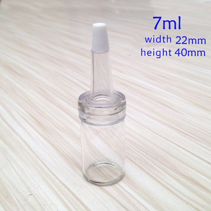 Mini heldere en bruine glazen flesjes 3,5,7,8,10,12ml met zachte plastic druppelaar, ideaal voor het herverpakken van vloeistof: 7ml duidelijk