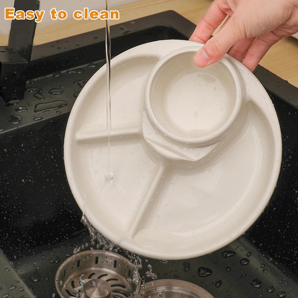 Breakfast Plate Divided Portable Barbecue Picnic Tray Dinner Tray Lunch Container Food Plate for School Canteen Lunch Box