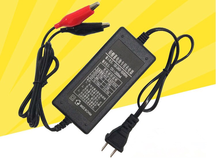 Black Short Circuit Protection 12 V 2A Sealed Lead Acid Rechargeable Automatic Battery Charger Per Car Truck Motorcycl