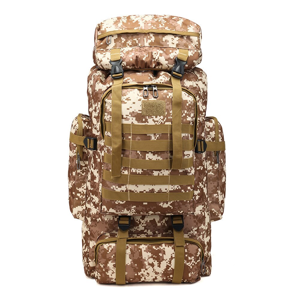 Rugzak Grote Capaciteit 80l Rugzak Camouflage Outdoors Schouders Mannen Reistassen Bagage Duffel Weekend Plunjezak Organizer Sac: Desert camouflage