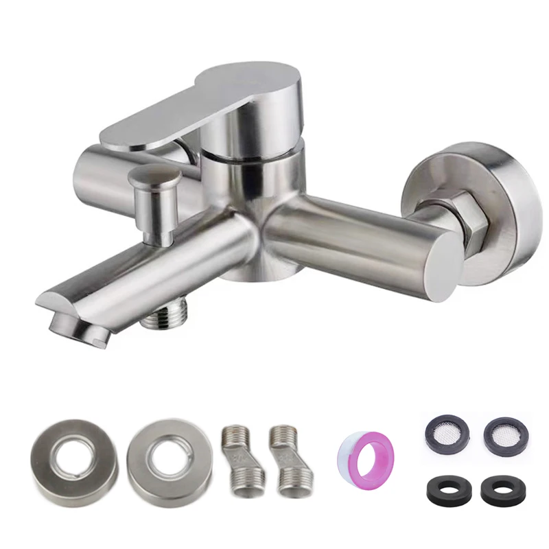 Douchekraan van roestvrij staal 304, warm- en koudwaterkraan, badkamerset, luxe voor het wassen van meubels, mixers, woonaccessoires: Rood