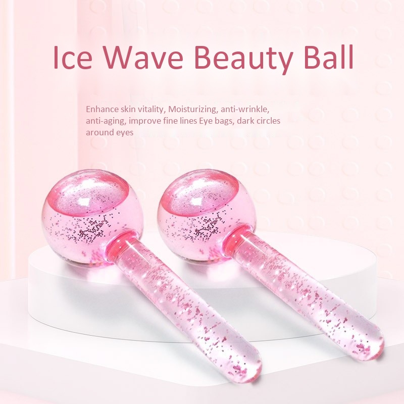 2 Stks/partij Beauty Ijshockey Energie Beauty Crystal Ball Facial Koeling Ijs Globes Water Wave Voor Gezicht En Eye Massage: Default Title