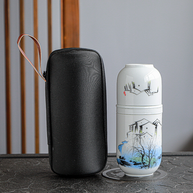 Japanese tea set ceramic tea set tea pot set Portable one pot two cup teapot teacup Ceramic travel tea set kung fu tea set: C