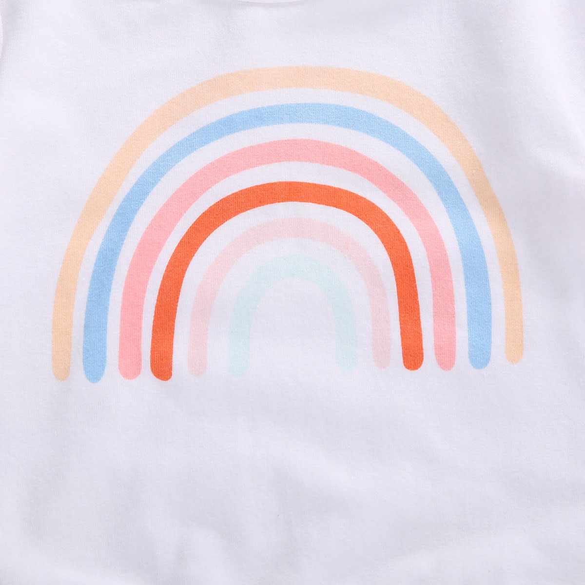 Focusnorm 0-24m nyhöst baby flickor pojkar kläder set regnbågstryck långärmad pullover sweatshirt toppar byxor