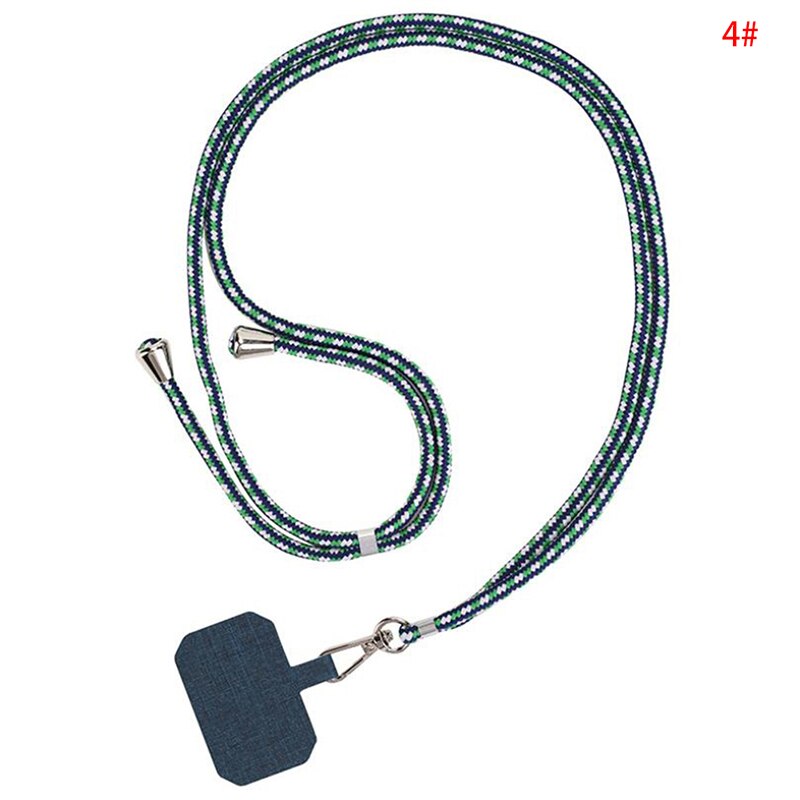 Cordones de teléfono con parche cruzado a la , correa de cuerda para el cuello, tarjeta fija antipérdida de seguridad, se adapta a todos los teléfonos móviles: D