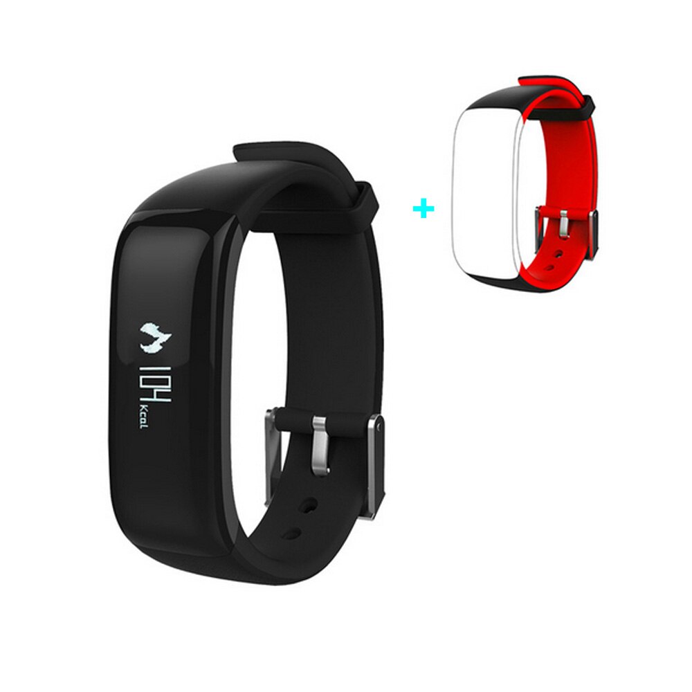 P1 Smartband Orologi Misuratore di Pressione Sanguigna Intelligente Braccialetto Bluetooth Heart Rate Monitor Intelligente Wristband Fitness per iOS Android Phone: add a Red belt