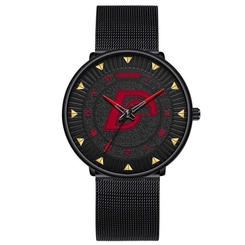 Minimalistische Mannen Mode Ultra Dunne Horloges Eenvoudige Mannen Business Roestvrijstalen Gaas Riem Quartz Horloge Relogio Masculino: M Black Red