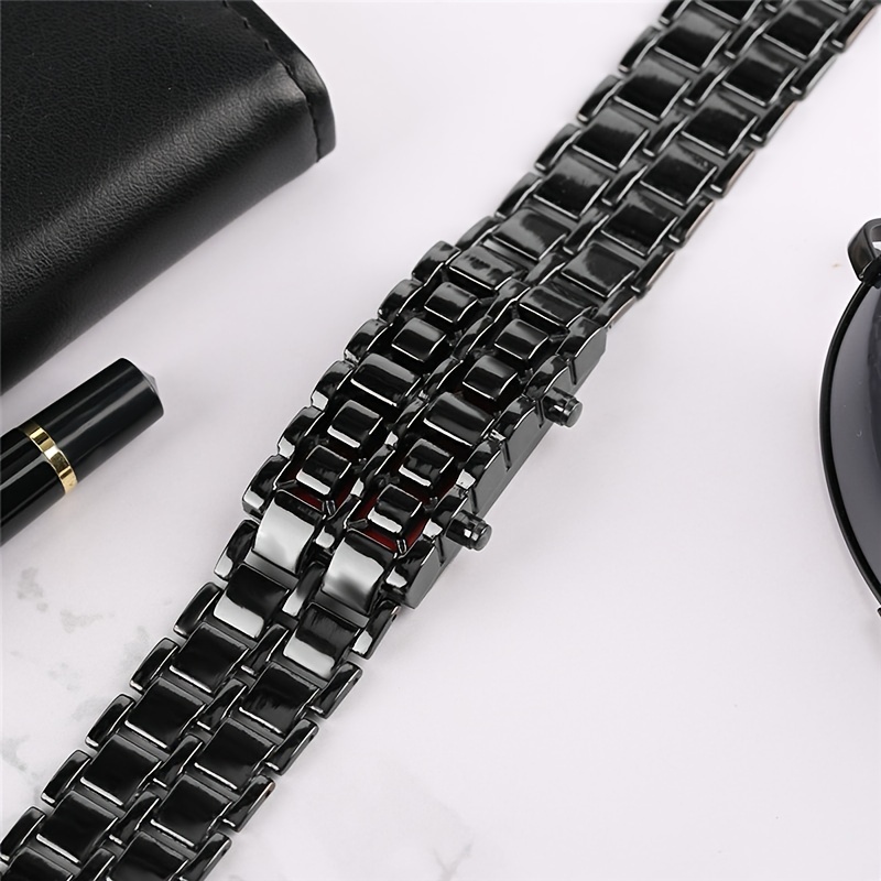 Affichage LED montre électronique nouveauté rouge bleu LED lave montre-bracelet numérique pour femmes hommes