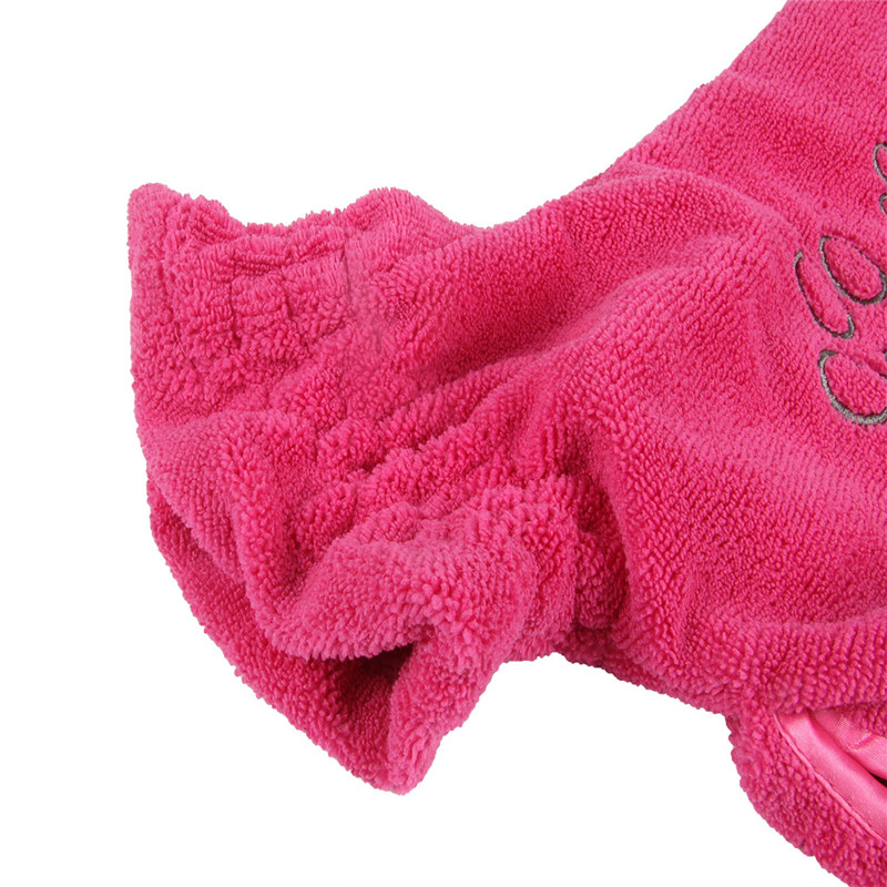 Albornoz perro ropa de mascotas Super absorbente para secado bordados para Toalla de gato Hood Baño de mascotas toalla aseo productos para mascotas grande