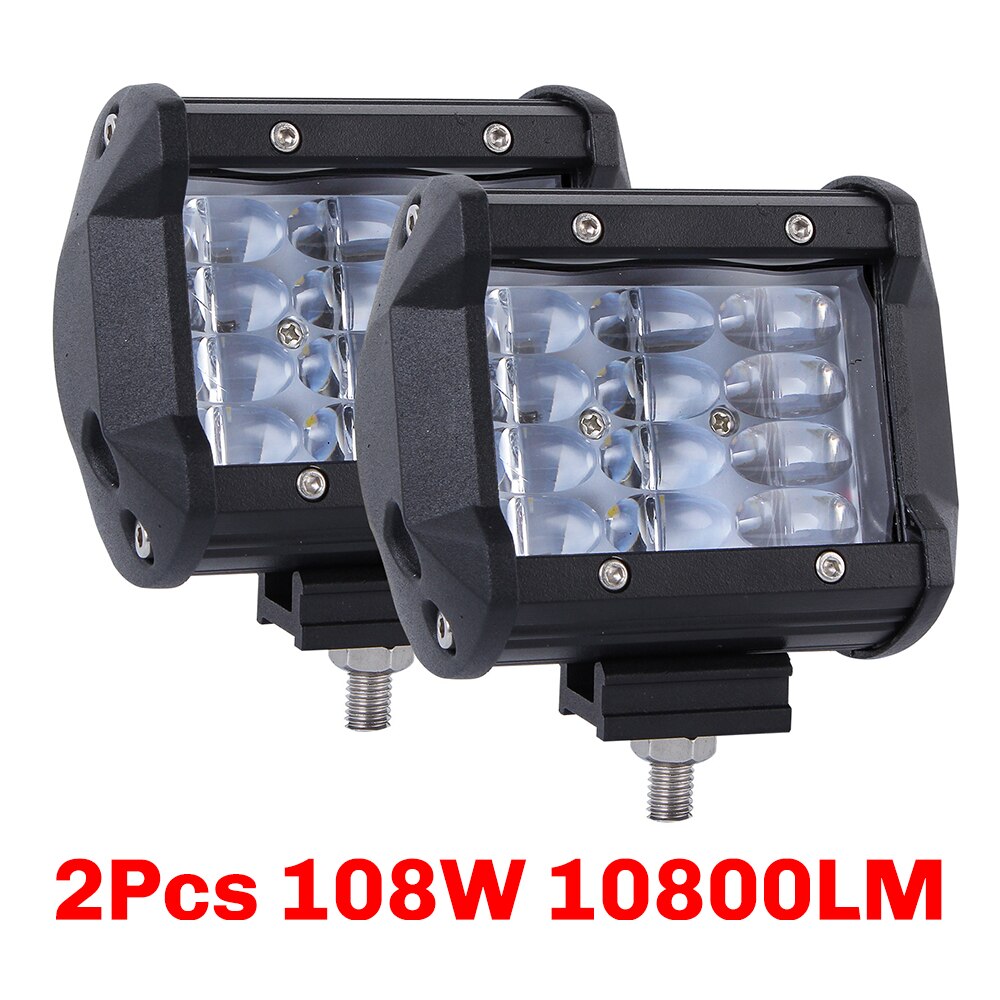 4/7 Inch LED Lens Work Light Bar Flood Beam Car Driving for Off Road SUV ATV Truck 4x4 UAZ Boat Motorcycle 12V 24V Auto Fog Lamp: LED Work Light B