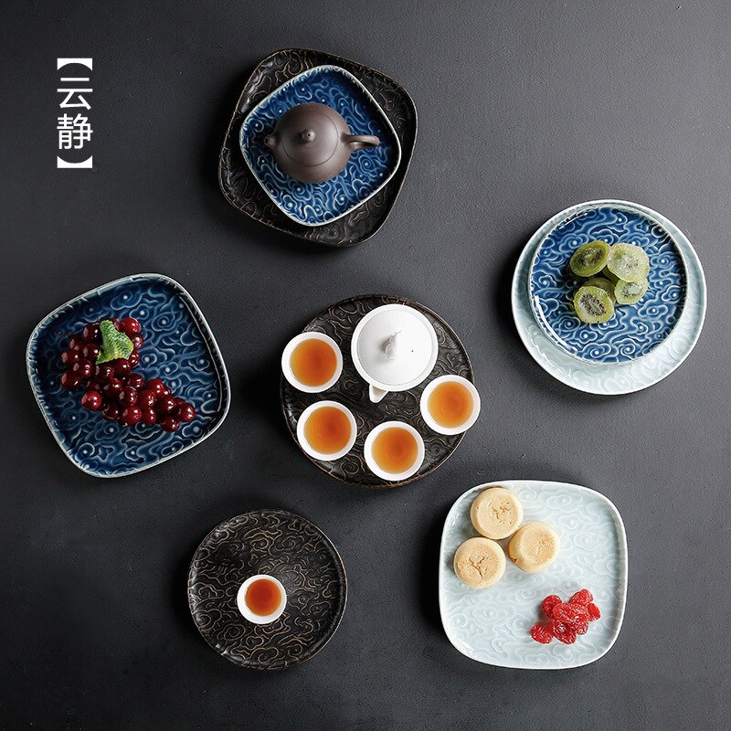 Theeservies, theepot en pot, droog bubbel dienblad, brood dienblad, chinees fruit dienblad, versnaperingen dienblad, keramisch formaat dienblad, chinees fruit tra