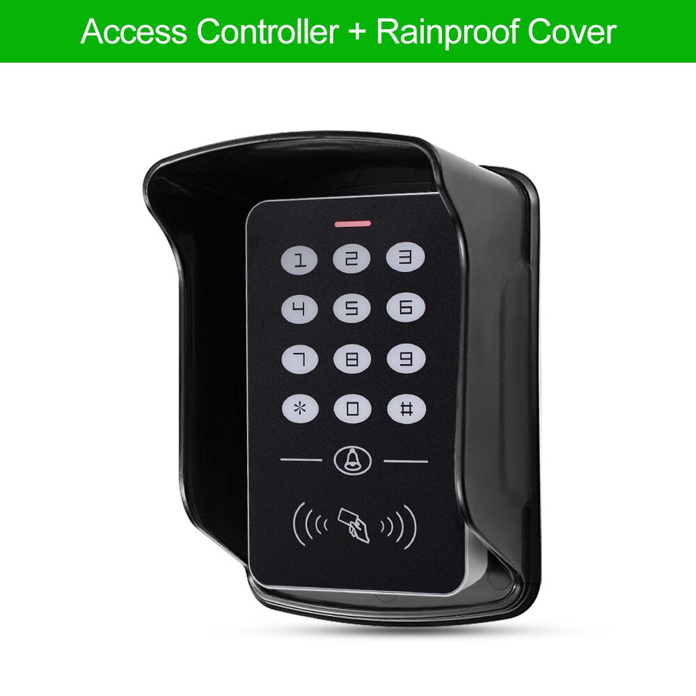 Standalone 125KHz RFID Keyboard Access Control Keypad Waterproof Cover Controller 10pcs Keyfobs for Door Access Control System: Keypad with cover