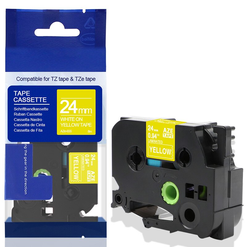 Fimax 1 Pack kompatybilny z Brother TZe651 TZe-251 TZE-451 drukarka do etykiet p-touch TZe-651 czarny na żółtym TZe-151 TZe-251 tze-551