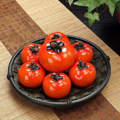 tomato shape strainer accessory tea bag holder wineglass craft clay pottery tea pet home ceramics hanging tea set LY332