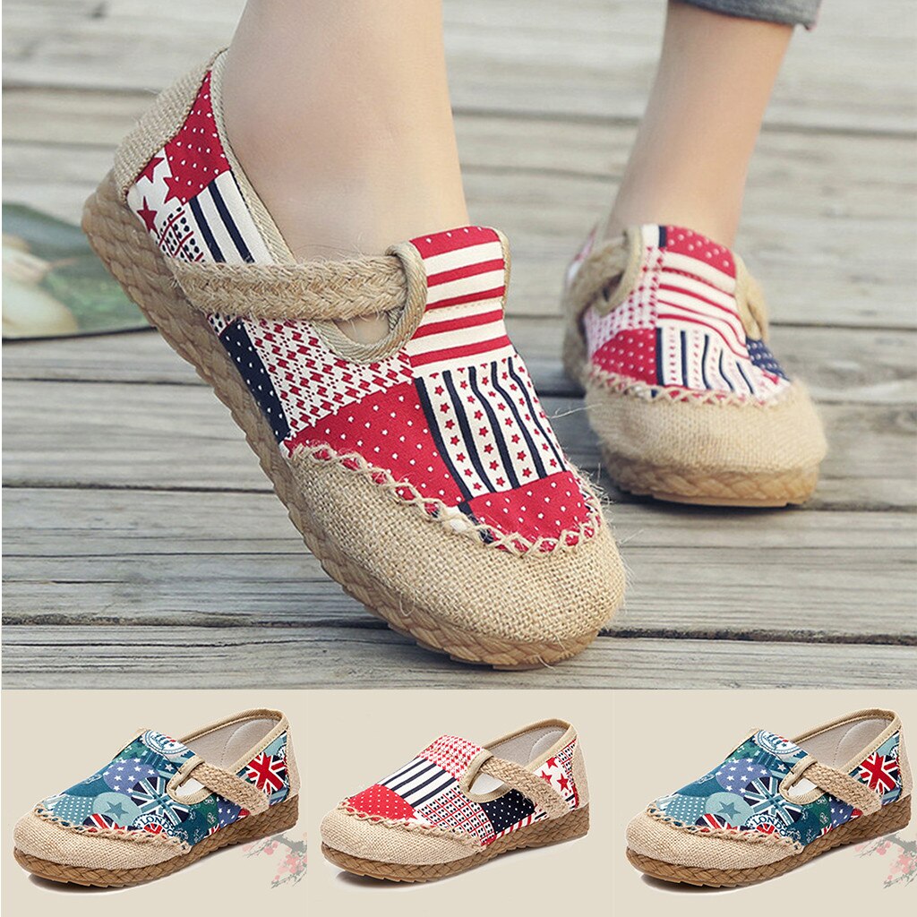 обувь женская Shoes Women's Casual Round Toe Comfortable breathable Loafers Cloth zapatos de mujer %50