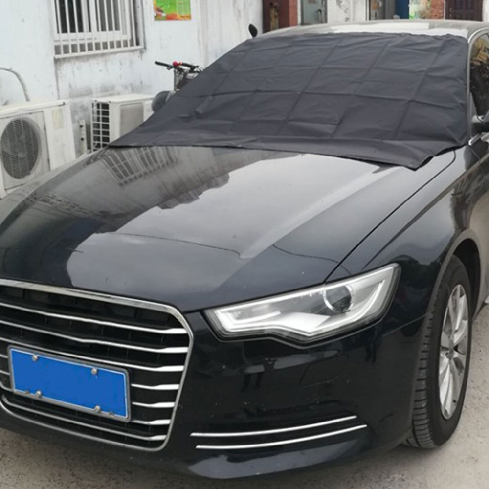 Car Snow Cover Winter Snow Blocker Magnetic Windshield Cover Anti-Freeze Half Car Front Glass Block