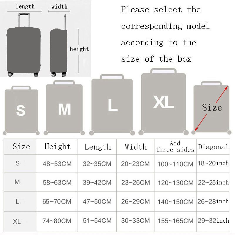 Thicken Travel Luggage Cover Elasticity Suitcase Protective Covers Travel Accessories Suitable For 18-32 Inch Case On Suitcase