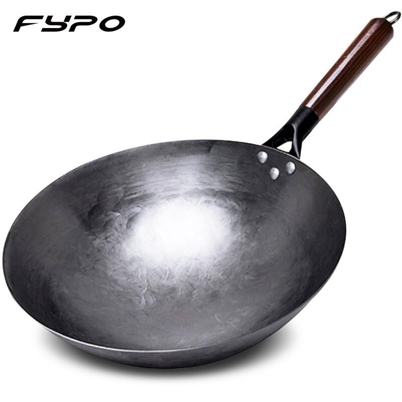 Fypo – Wok en fer traditionnel fait à la main, poêle en fer antiadhésive, ustensiles de cuisine pour cuisinière à gaz