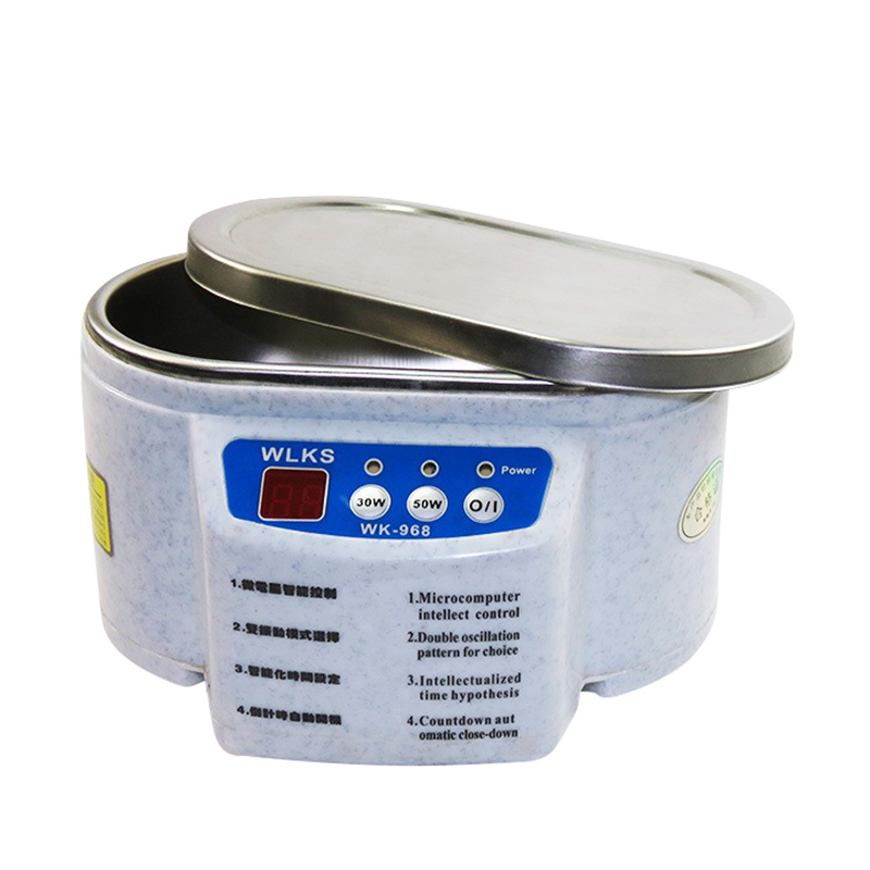 Limpiador ultrasónico 30/50W baño sonicador 40Khz Degas para relojes lentes de contacto gafas dentadura postiza maquinilla de afeitar eléctrica para maquillaje 220V: Gris claro / US