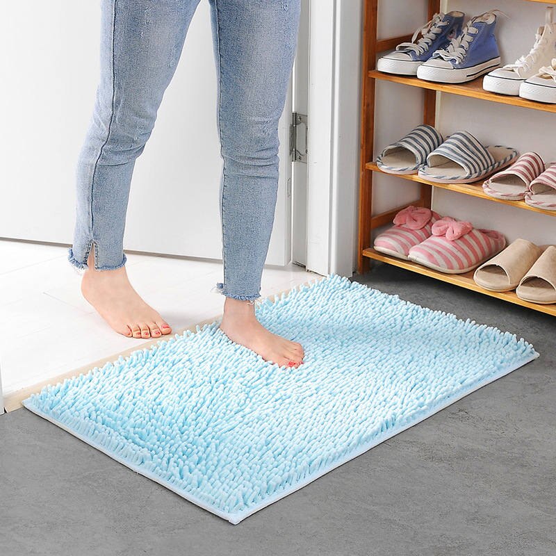 Tapis de bain grande taille bon marché, tapis épais à mémoire de forme, tapis de bain, salle de bain, salon, porte de salle de bain, tapis de pied absorbant B: Skyblue