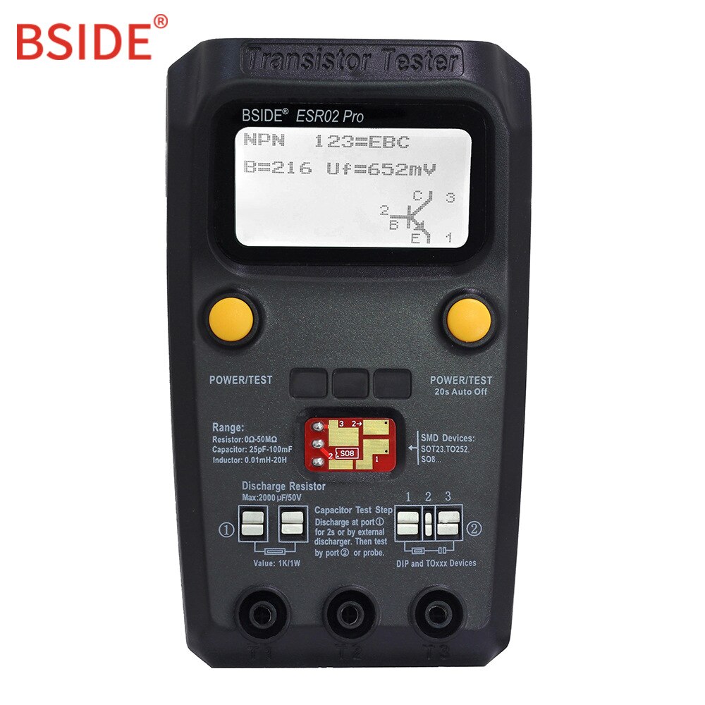 Digital Multimeter Analog Tester True RMS SMD Component Multi Metro DIY Transistor Crystal Capacitor NCV Testers ESR Meter: Black