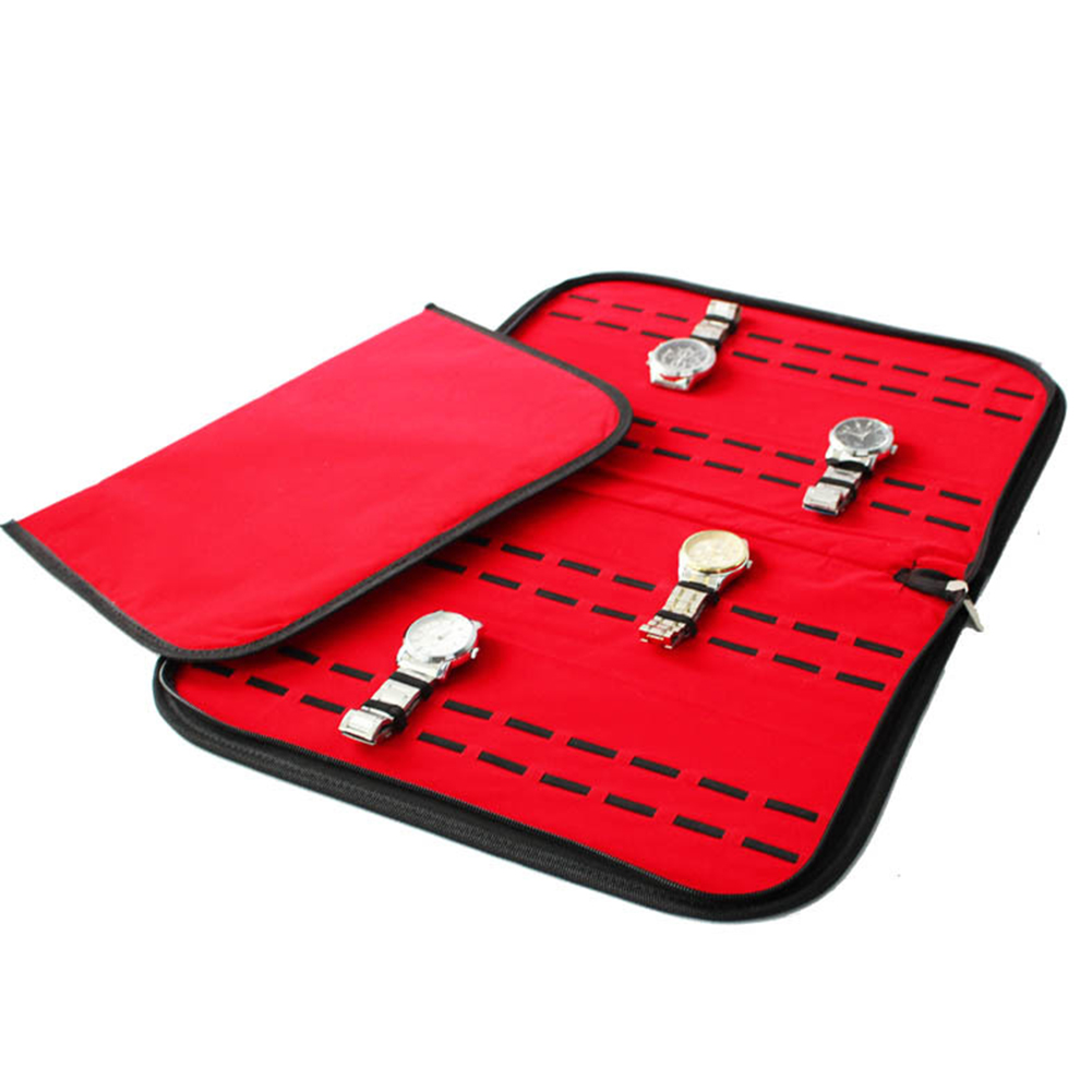 20 -delige draagbare organizer voor het verzamelen van horloges, pu-lint, ritssluiting, display, beschermende opbergdoos voor horloges, decoratieve houder