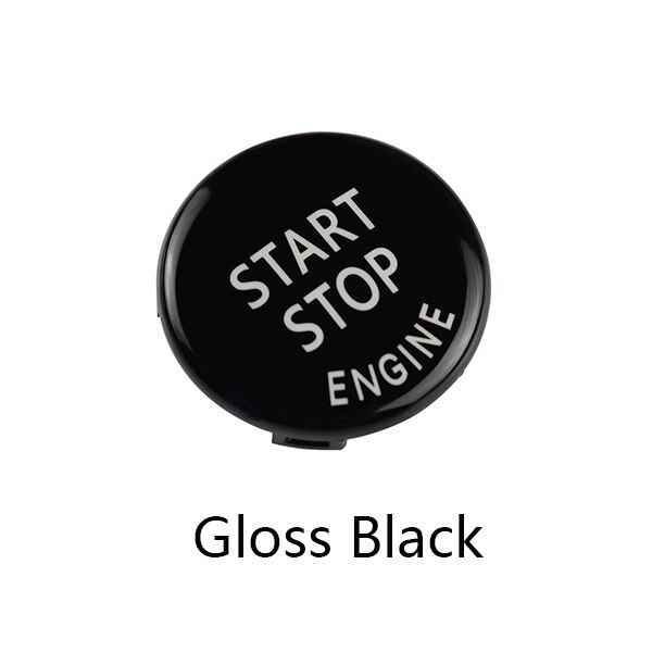 Motor start stop knap tilbehør nøgle dekoration til bmw  x1 x5 e70 x6 e71 z4 e89 1 3 5 serie  e90 e91 e92 e60 bil udskift dæksel: Blank sort