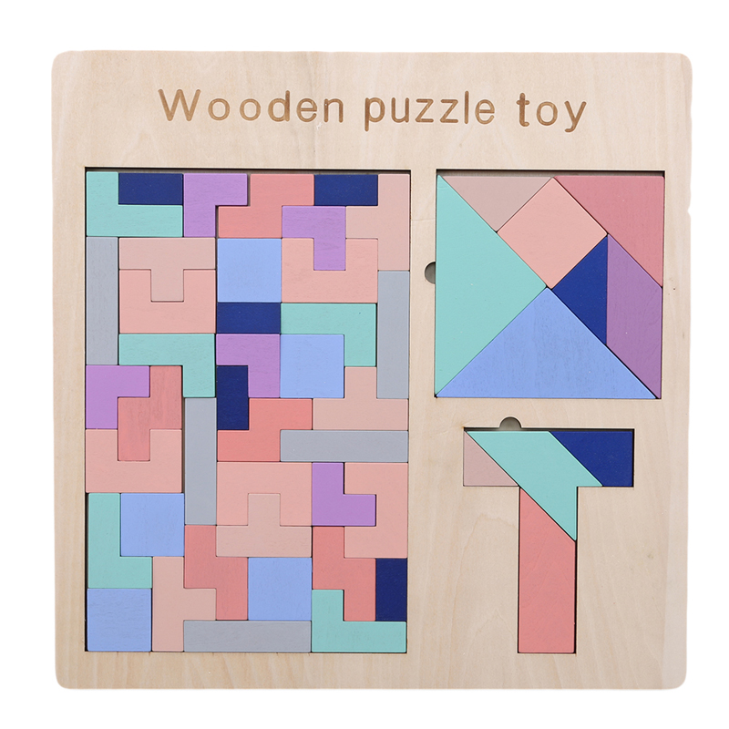 Voorschoolse Houten Puzzels Educatief Speelgoed Voor Baby Hersenen Ontwikkeling Tangram Puzzel Game 1 Set: Default Title