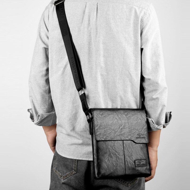 Berømt mærke vintage mand læder messenger taske mandlige crossbody skulder forretningstasker til mænd