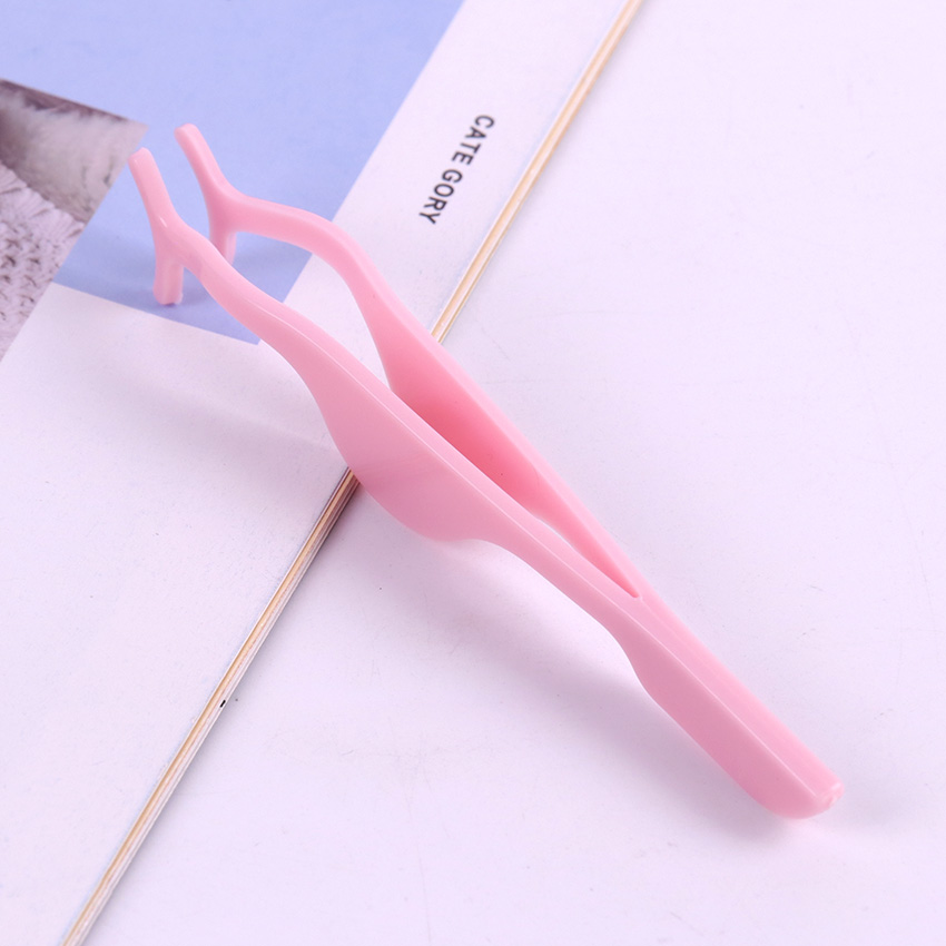 1PC Falsche Wimpern Pinzette Falsche Wimpern Applikator Wimpern Verlängerung Curler Zange Hilfs Klemme machen-hoch Zange Werkzeuge: Rosa