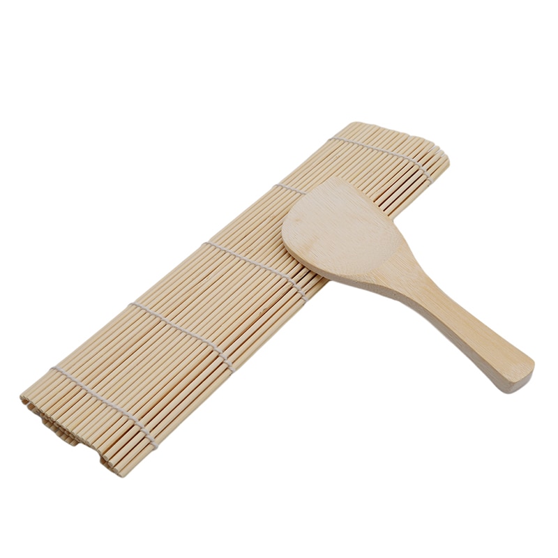 1Set Sushi Gereedschap Rolling Roller Bamboo Materiaal Mat Maker Diy Rijst Paddle Koken Gereedschap Keuken Accessoires