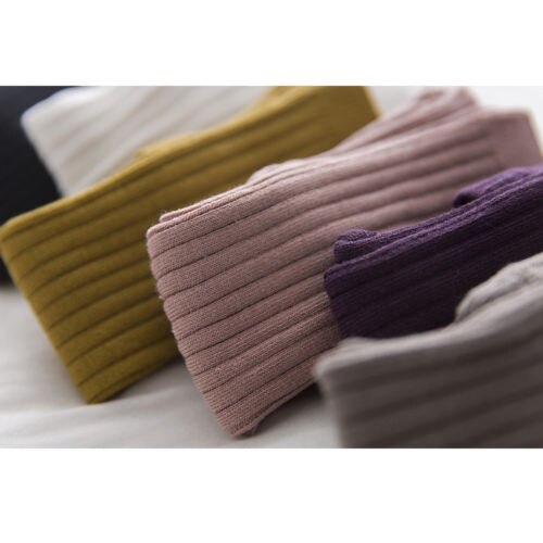 0-5Y freundlicher Baby betroffen Baumwolle Strumpfhosen Süssigkeit Farben Rippen Häkeln Strumpfhosen Herbst Winter Warme Weiche Strümpfe Lange Socken