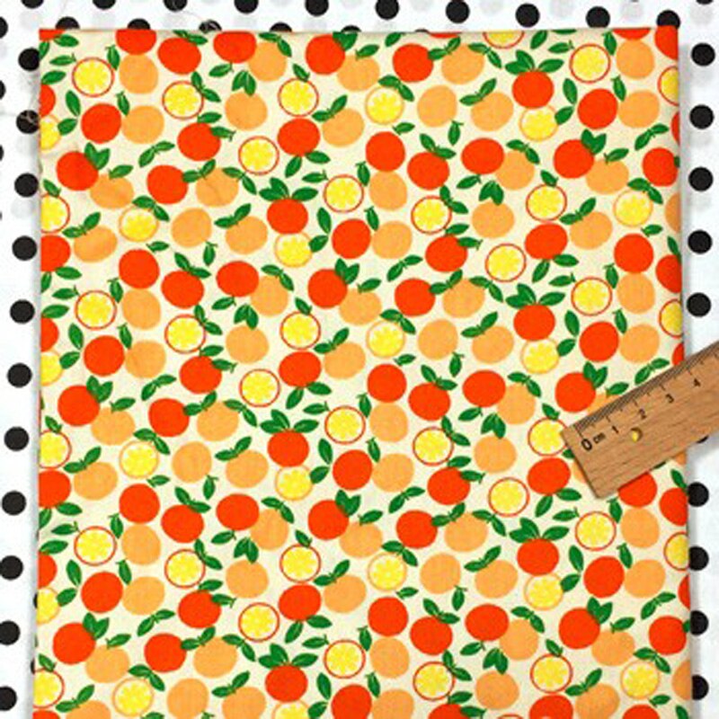 100% algodón viaPhil fruta fresca familia piña plátano DE SANDIA cereza Kiwi tela de Patchwork Tela de decoración para el hogar: orange 50x160cm