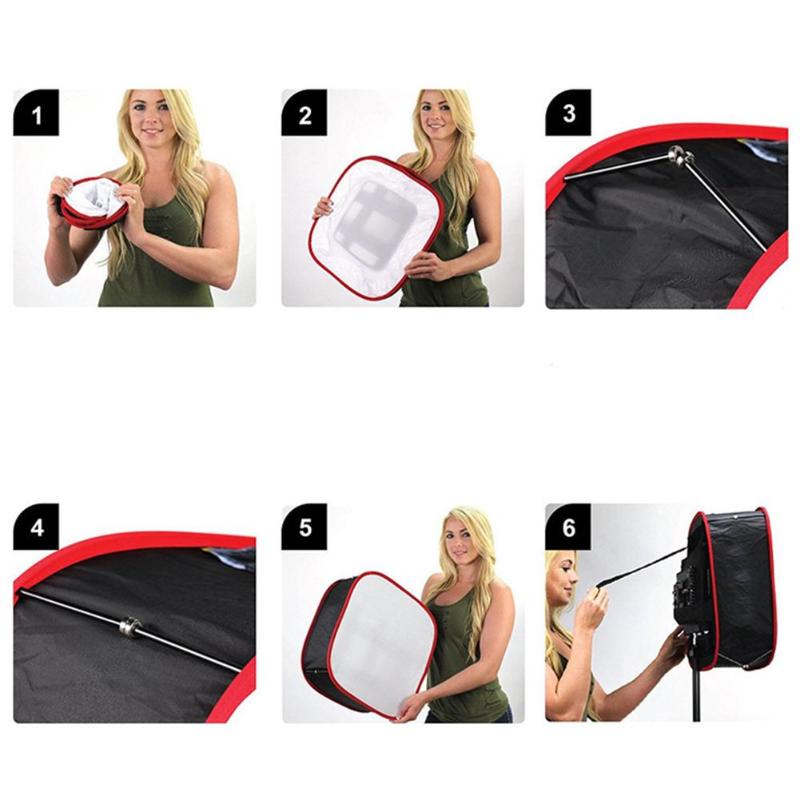 Universal Foldable Collapsible Portable Softbox Diffuser for LED Soft Light Suit for External Flash Light of Digital Cameras