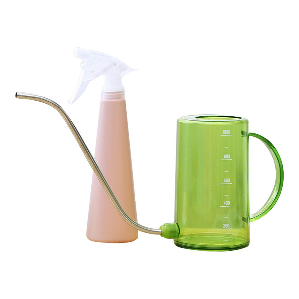 Leking vattenkanna rostfritt stål lång pip trädgård 1000ml liten vattenflaska med kruka sprayflaska för vattning av växter blomma: B