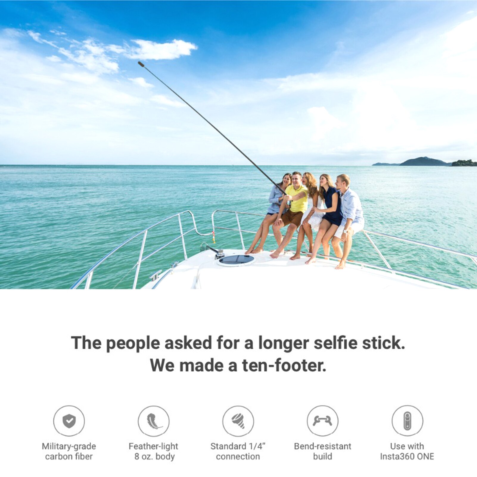 For Insta360 Carbon Fiber 3m 3Meters Extended Edition Invisible Selfie Stick For Insta 360 ONE X2 /ONE R /ONE X Accessories