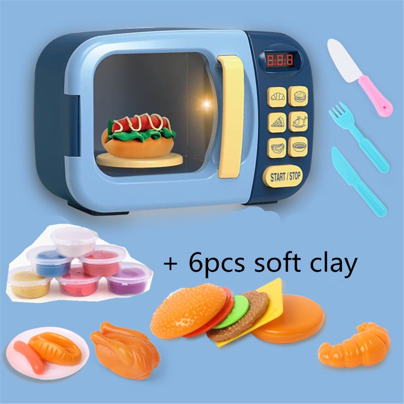 Forno a microonde Cucina Giocare impostato con Giochi Di Imitazione Cibo Finto-grande per i più piccoli di Età Compresa Tra 3 e più vecchio-educativi di Potenza Della Batteria