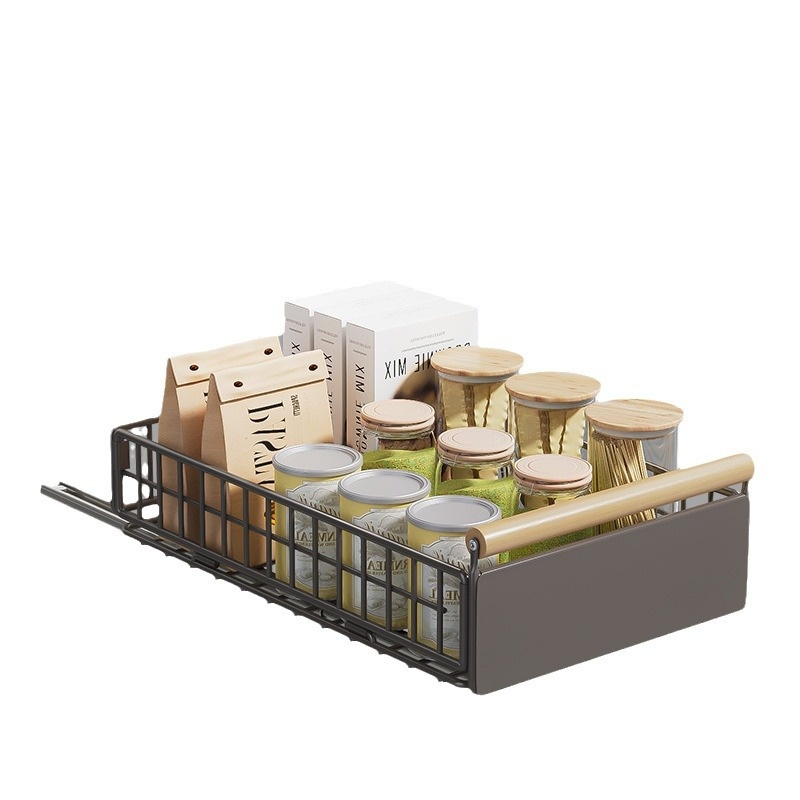 Support de rangement de cuisine, séparateurs réglables, organisateur de vaisselle et de condiments, tiroir multifonctionnel pour la maison