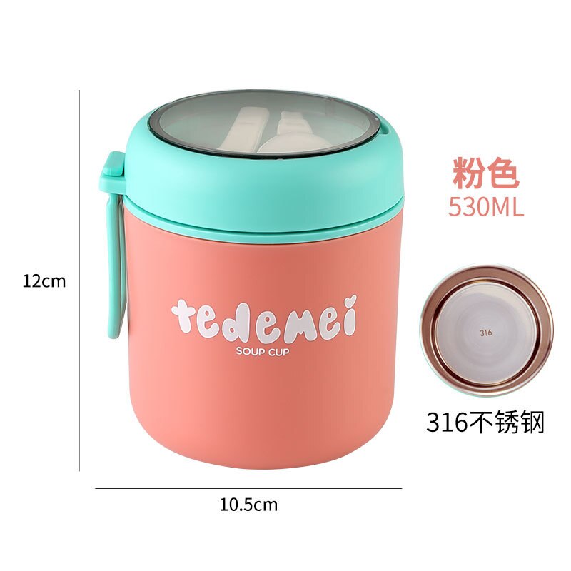 Mini Thermische Lunchbox Voedsel Container Met Lepel Roestvrij Staal Vacuüm Kopje Soep Cup Geïsoleerde Lunchbox Taza Desayuno Portatil