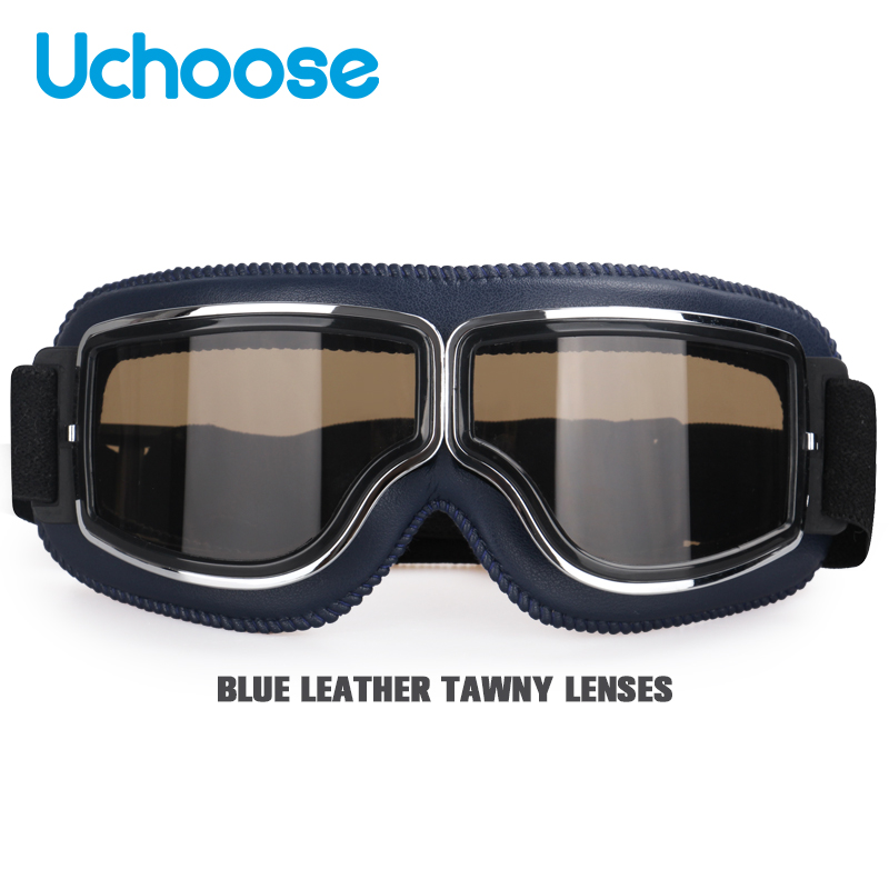 Winddichte motorhelmbril Leer Veiligheid Beschermend Antireflectie Motocross Cross-country Steampunk Glas Verschillende stijlen