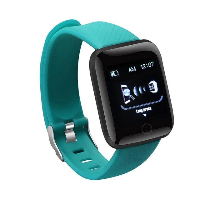116 Smartwatch Mannen Vrouwen Ondersteuning Bluetooth IP67 Waterdicht Hartslag Bloeddruk Klok Wearable Smart Horloge Fitness Tracker: green