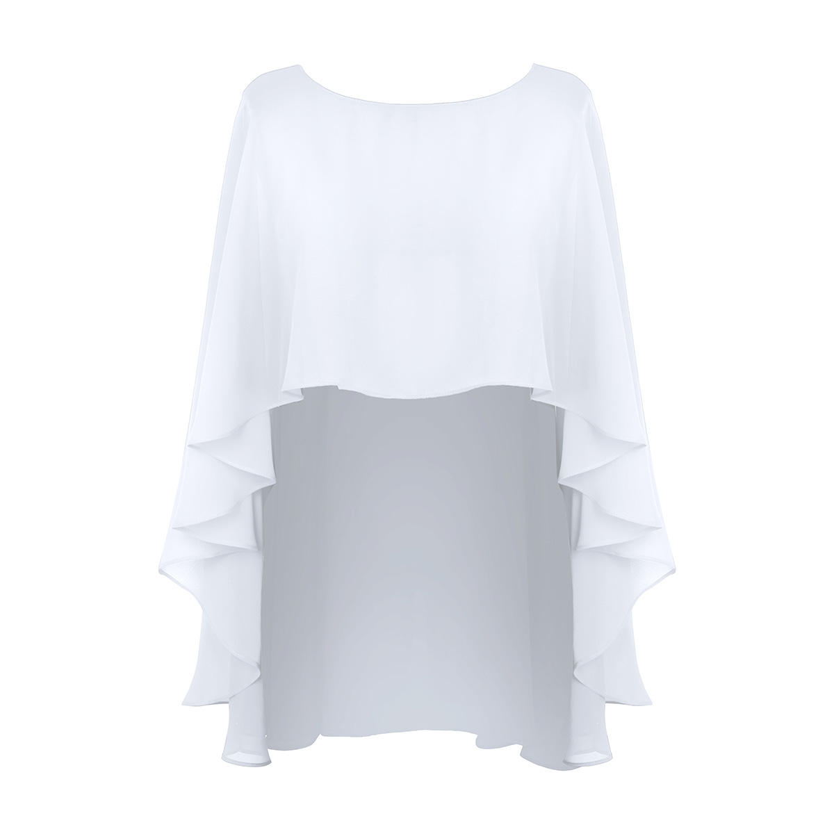 brude vestido de festa kvinners myke lette chiffong hødu sjal wraps skuldertrekning chiffong kveld bryllup kappe bolero dekke opp: Hvit